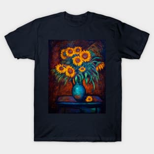 Pastel Painting - Sunflowers still life, impressionism T-Shirt